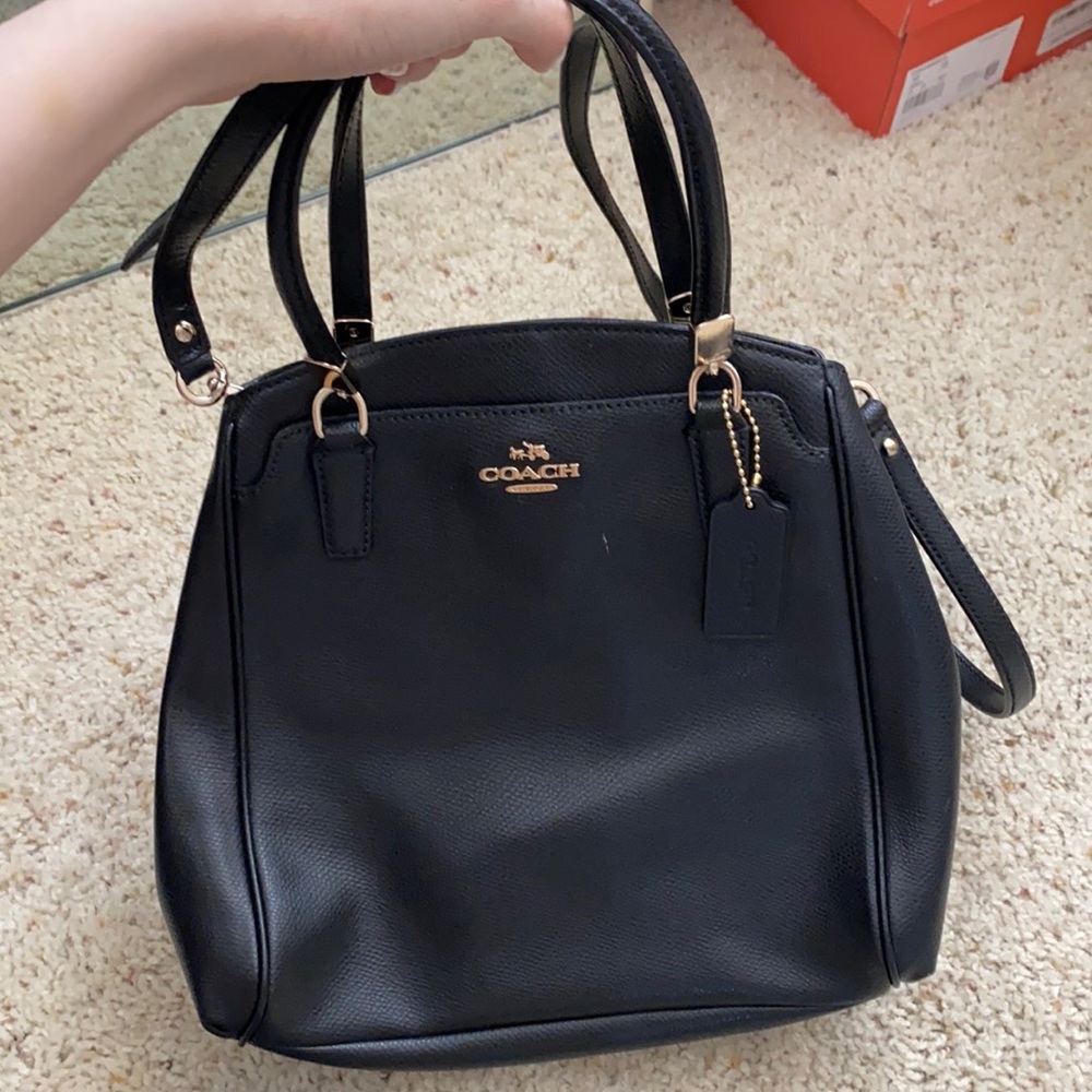 coach black leather bag